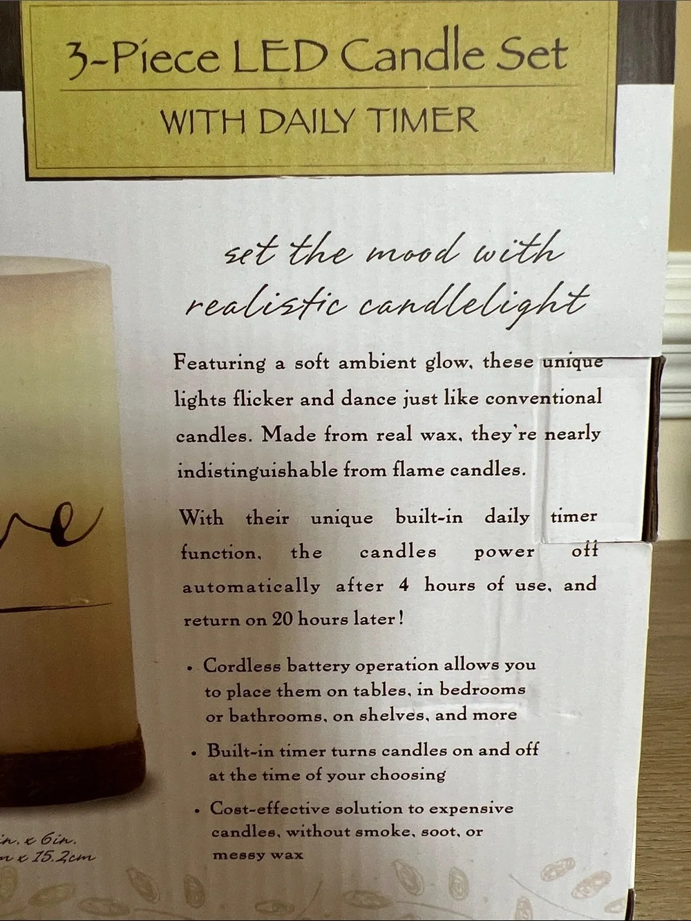 Flameless 'Live Laugh Love' 3-Piece LED Candle Set